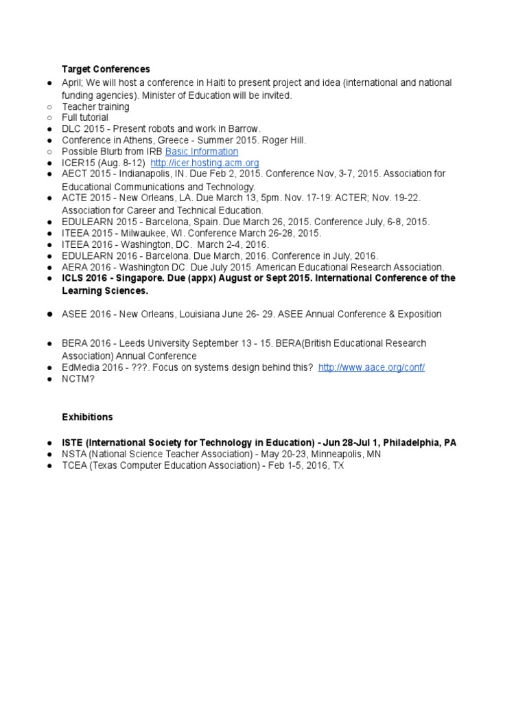 Target Conferences: Basic Information | PDF | Computers