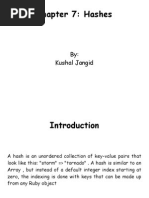 Chapter 7: Hashes: By: Kushal Jangid