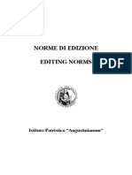 Norme Di Edizione - Editing Norms - Nuova Versione - New Version
