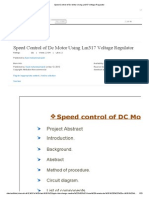 Speed Control of DC Motor Using Lm317 Voltage Regulator