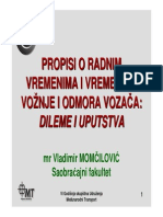 Vremena Voznje I Odmora Vozaca