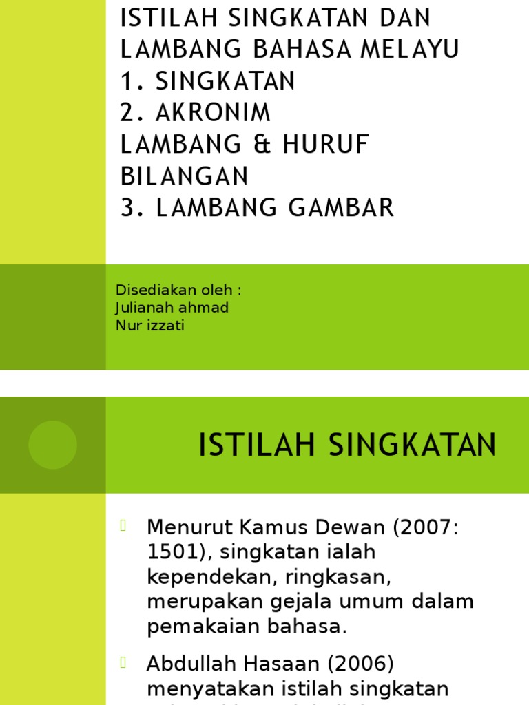Istilah Singkatan Dan Lambang Bahasa Melayu Pdf
