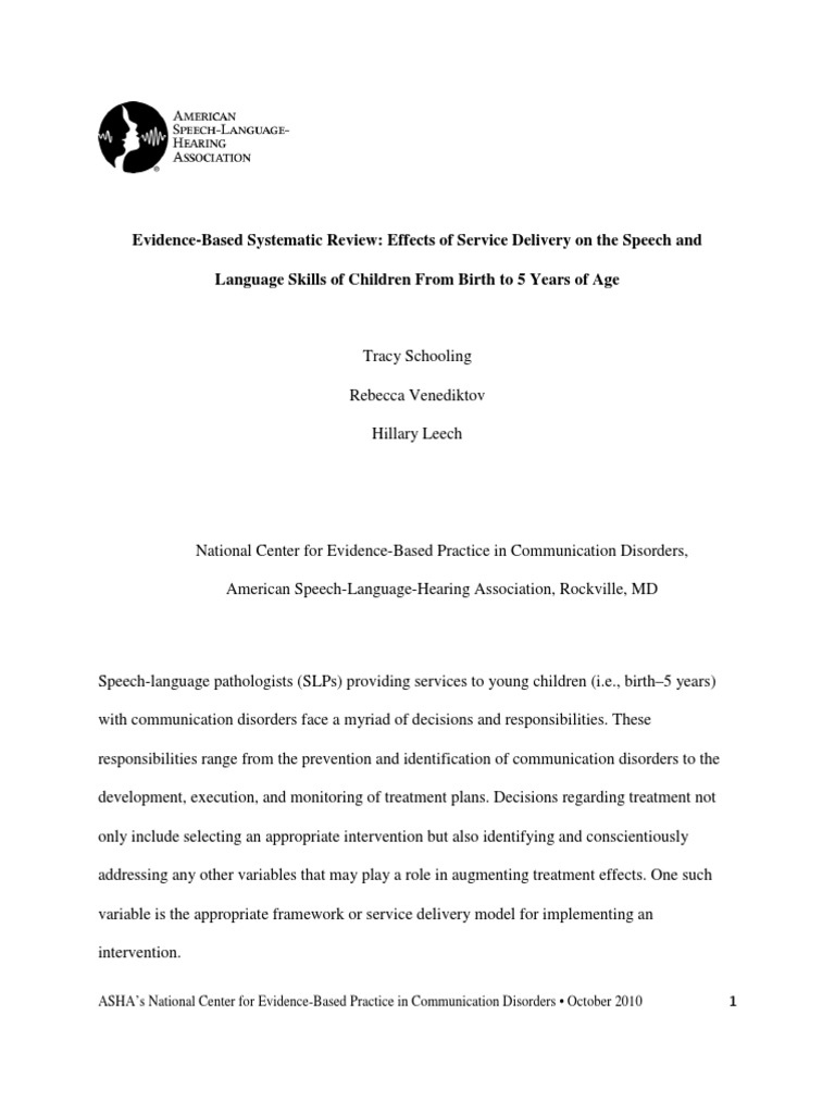 Niños Evidence Based Practice Effect Size - 