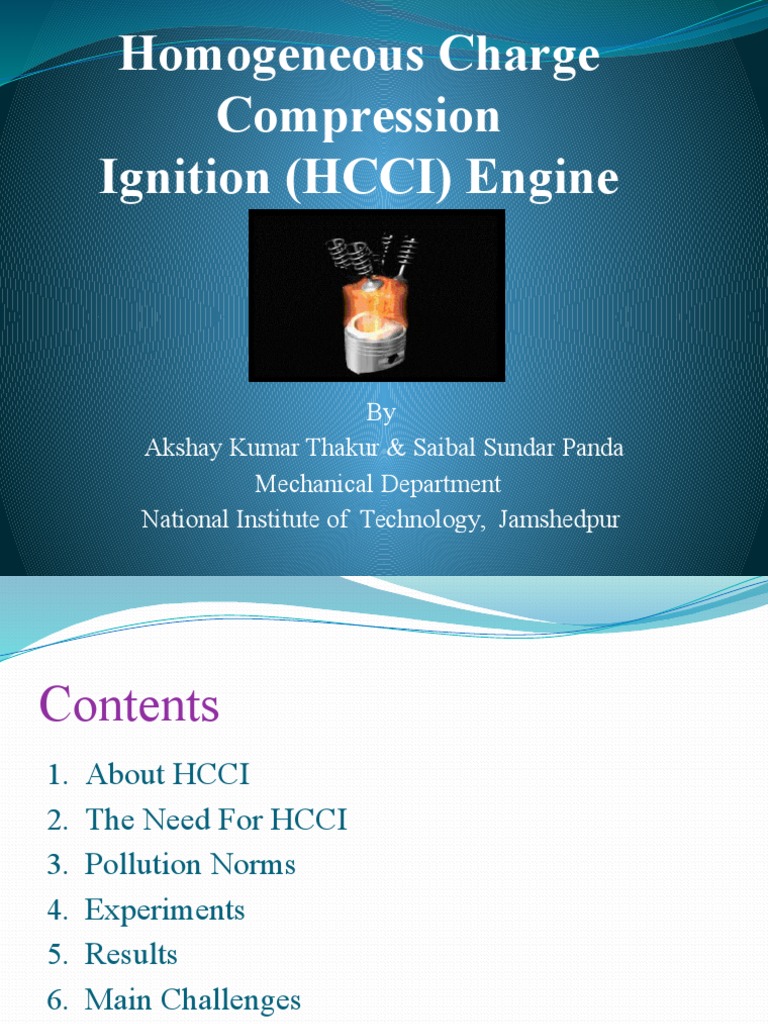 Homogeneous Charge Compression Ignition PDF Combustion Diesel Engine