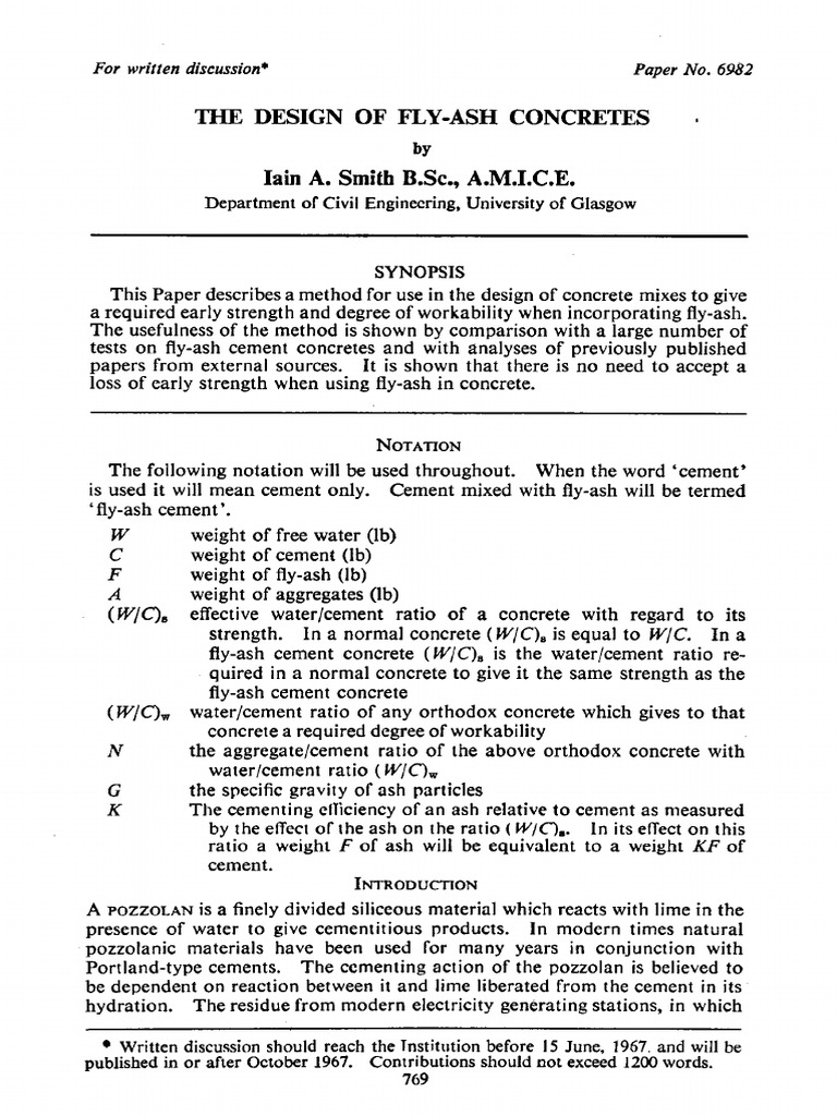 Fly-Ash Concrete Mix Design Methods | PDF | Fly Ash | Concrete