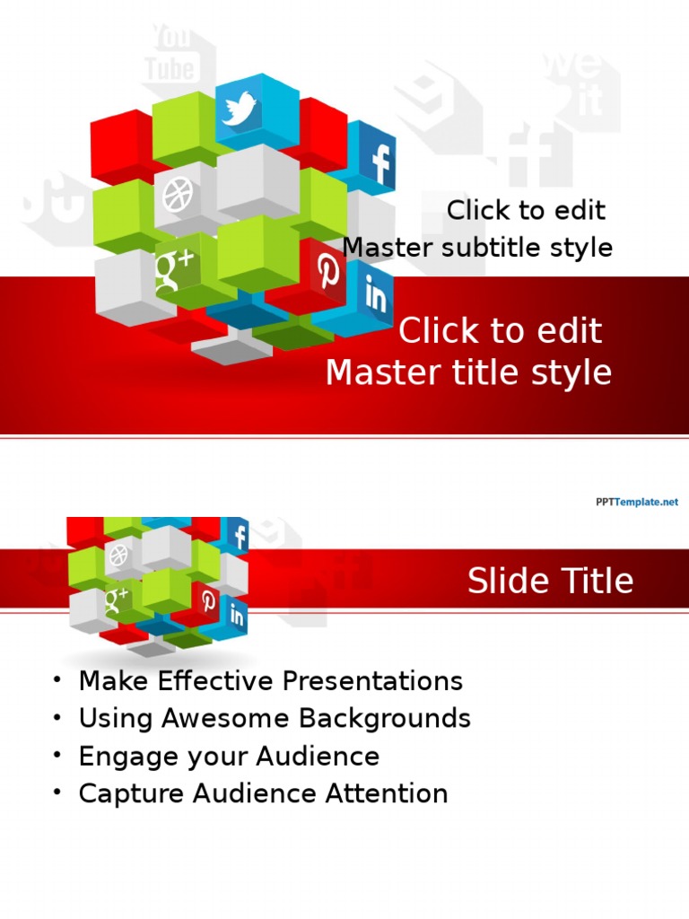 Social Cube PPT Template 0001 | PDF