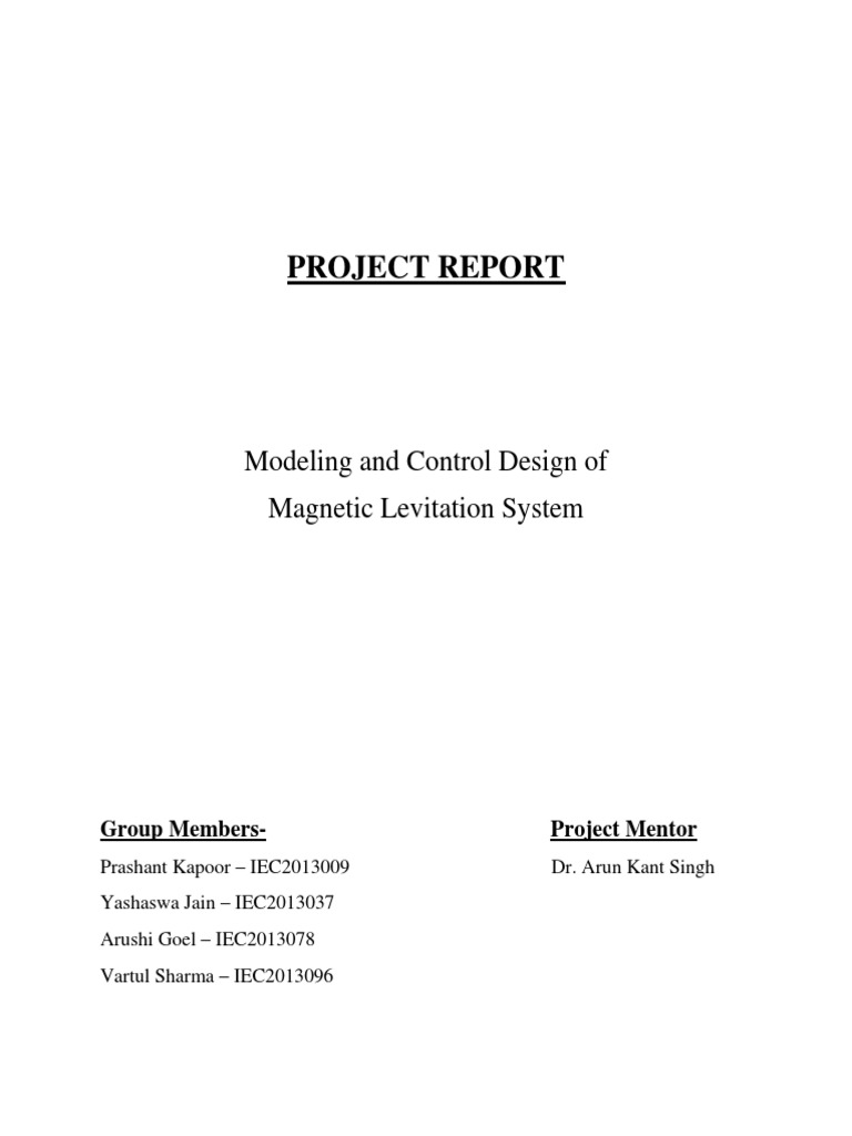 Levitation Control System PDF Control Theory Inductor