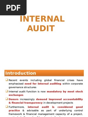 Internal Audit.....