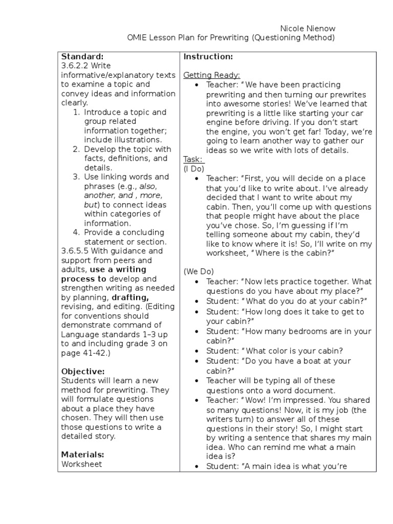 Prewrite 20omie 20 Question 20method - 3 | PDF | Human Communication ...