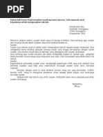 Contoh Karangan Surat Kiriman Rasmi