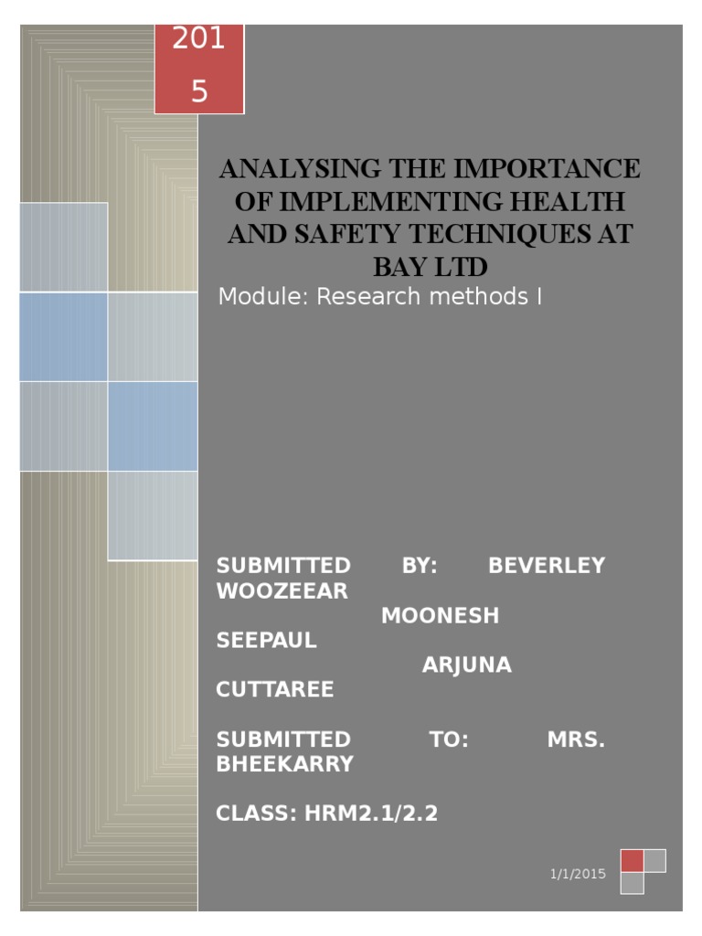 Health and Safety Importance at BAY Ltd | PDF | Occupational Safety And ...