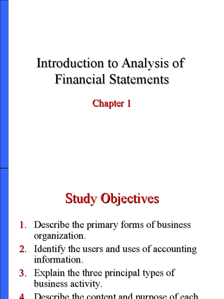 Chapter 1 Analysis of Financial Statements | PDF | Equity (Finance ...