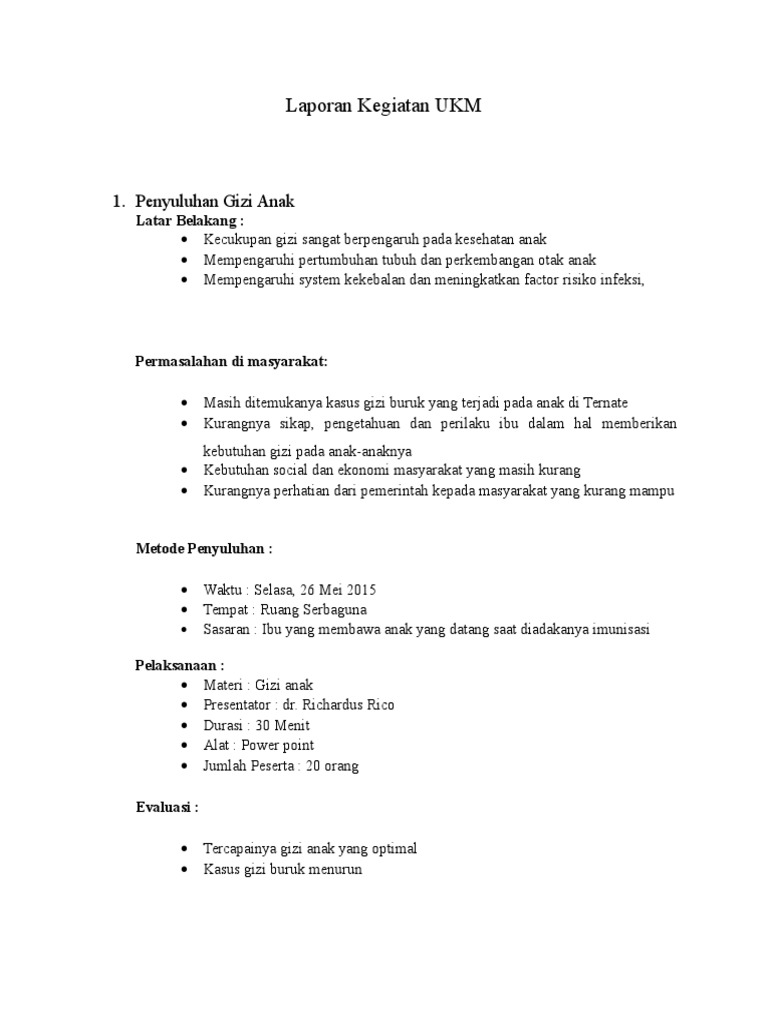 Laporan Kegiatan Ukm