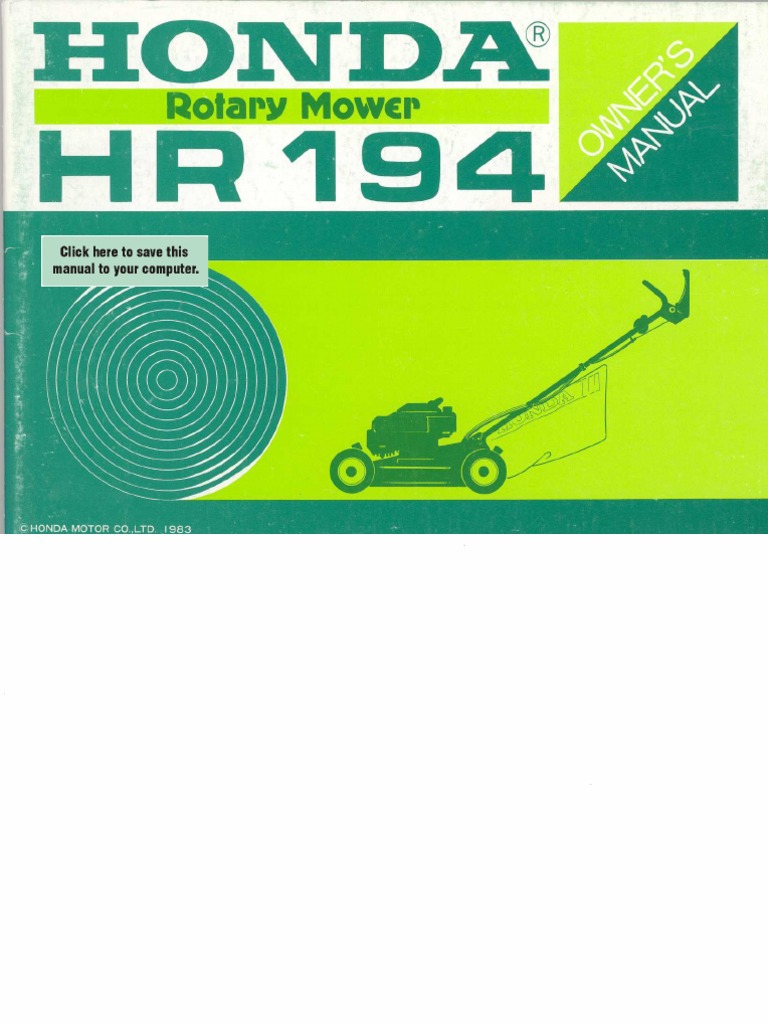 Honda hr194 lower handle hotsell