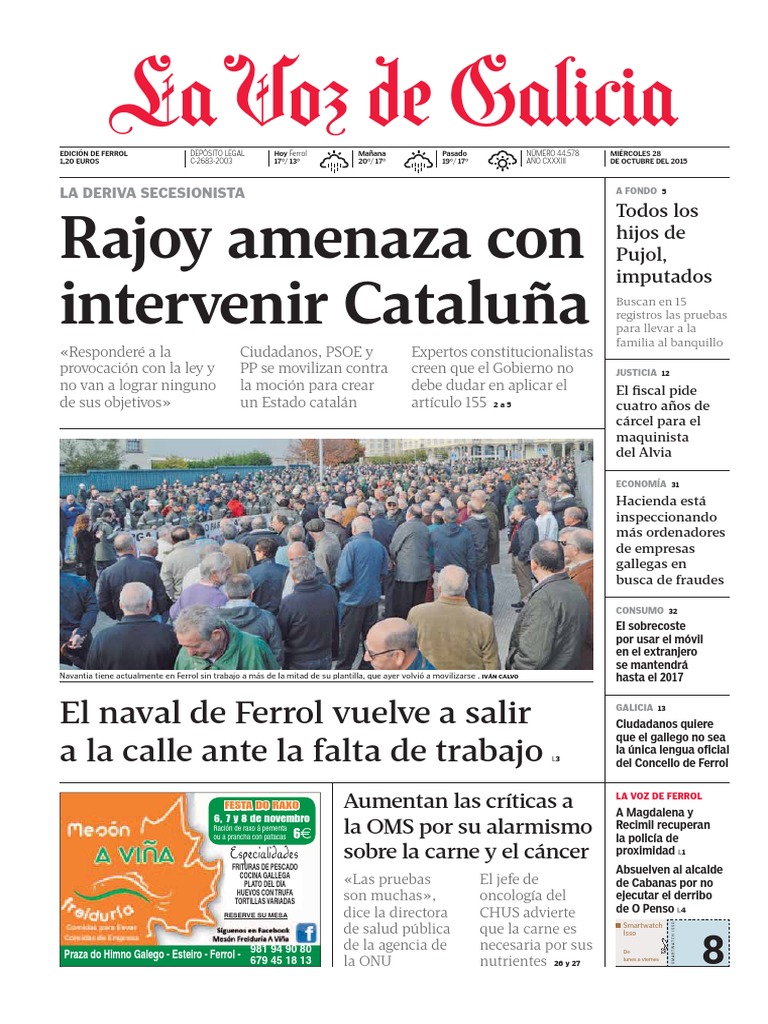 La Voz 28-10-2015 PDF España Democracia