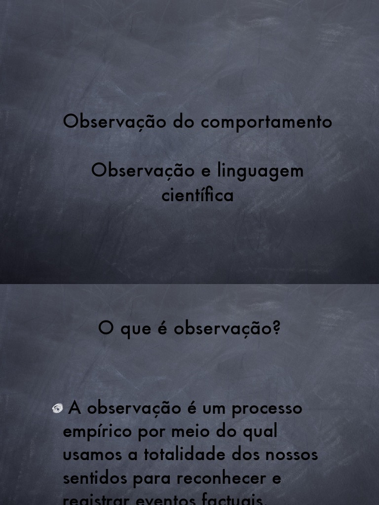 Definição e Técnicas de Observação Comportamental | PDF | Tempo ...