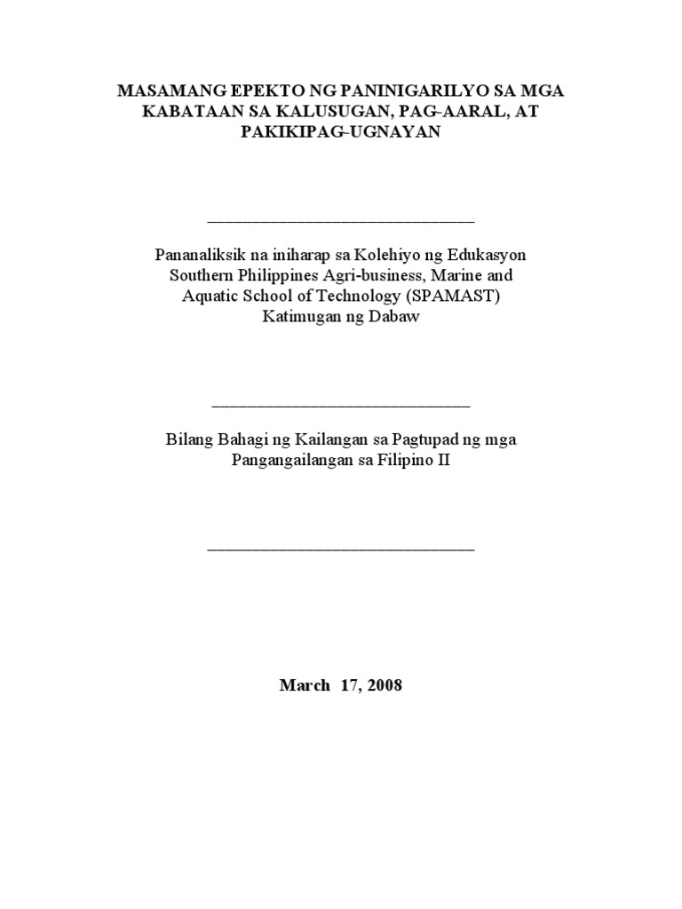 sample thesis title filipino