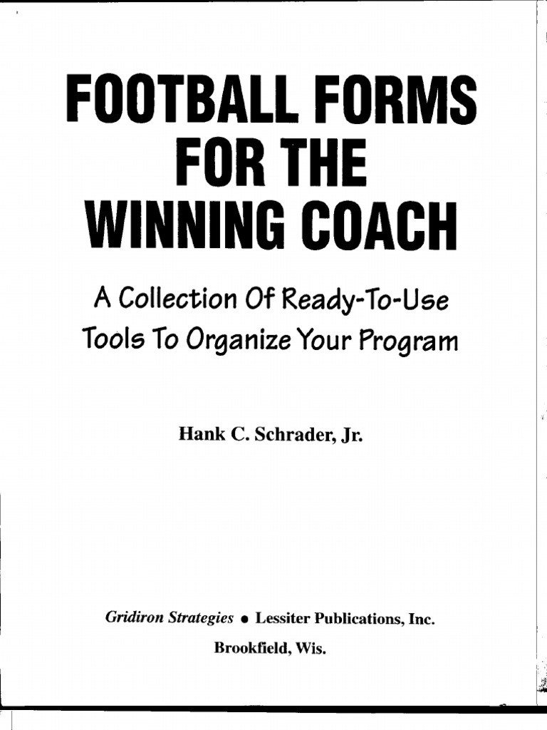 Football Forms For The Winning Coach | PDF