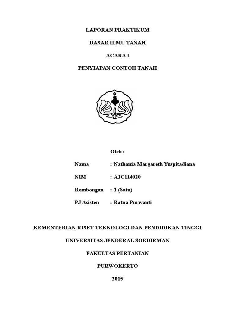 Laporan Praktikum Dasar Ilmu Tanah