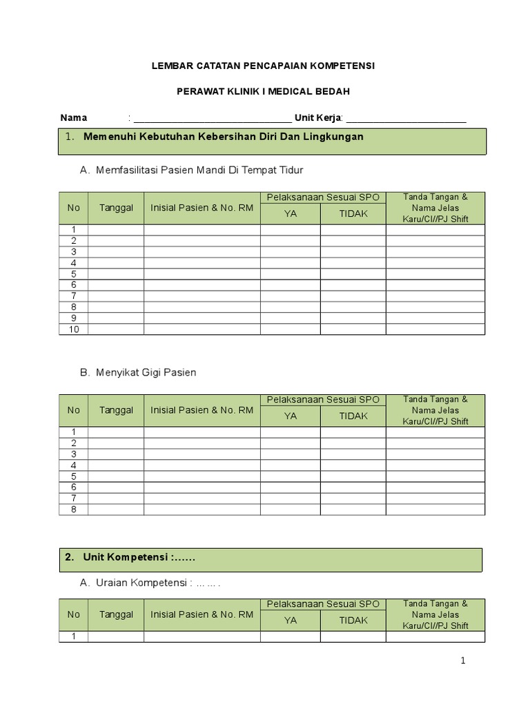 Contoh Log Book KMB PK I kredensialing perawat