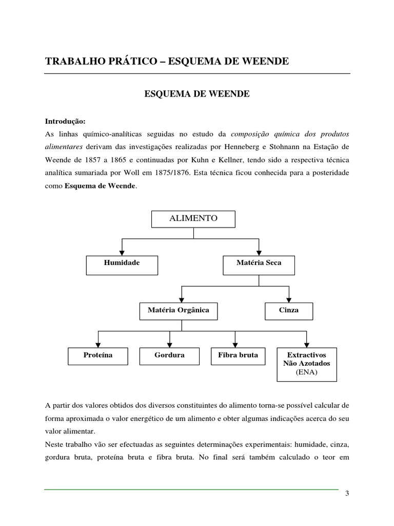 Esquema de Weende: Determinação da Humidade e Cinza | PDF | Proteínas ...