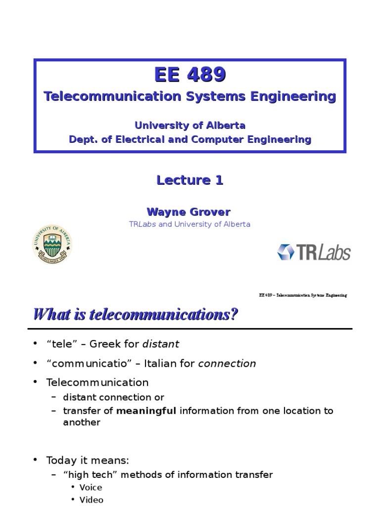 Telecommunication Systems Engineering Overview | PDF ...