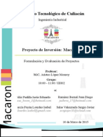 FORMULACIÓN Y EVALUACION DE PROYECTOS DE INVERSION