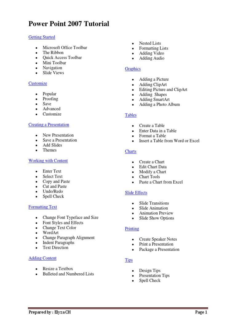 Power Point 2007 Tutorial | PDF | Typefaces | Microsoft Power Point