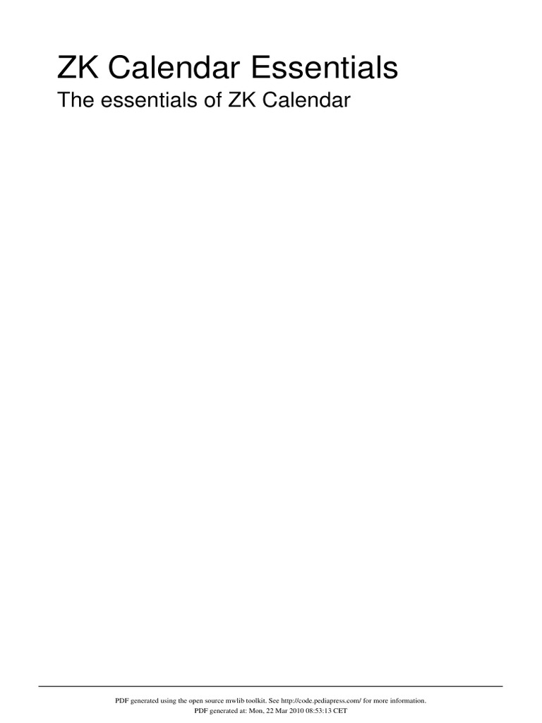 ZK Calendar Essentials | PDF | Application Programming Interface ...