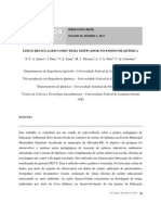 Lixo e Reciclagem Como Tema Motivador No Ensino de Química