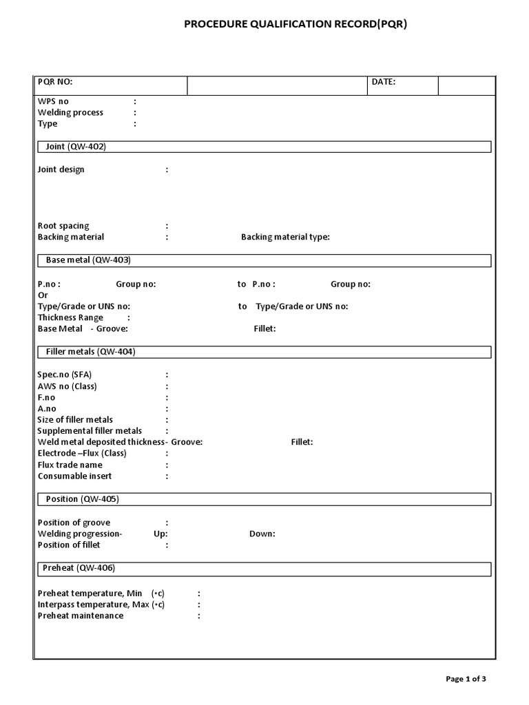 Welding Procedure Qualification Record | PDF