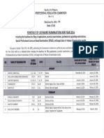 PRC 2016 Exam Schedules