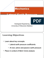 GLE/CEE 330: Soil Mechanics Lateral Earth Pressure: Geological Engineering University of Wisconsin-Madison