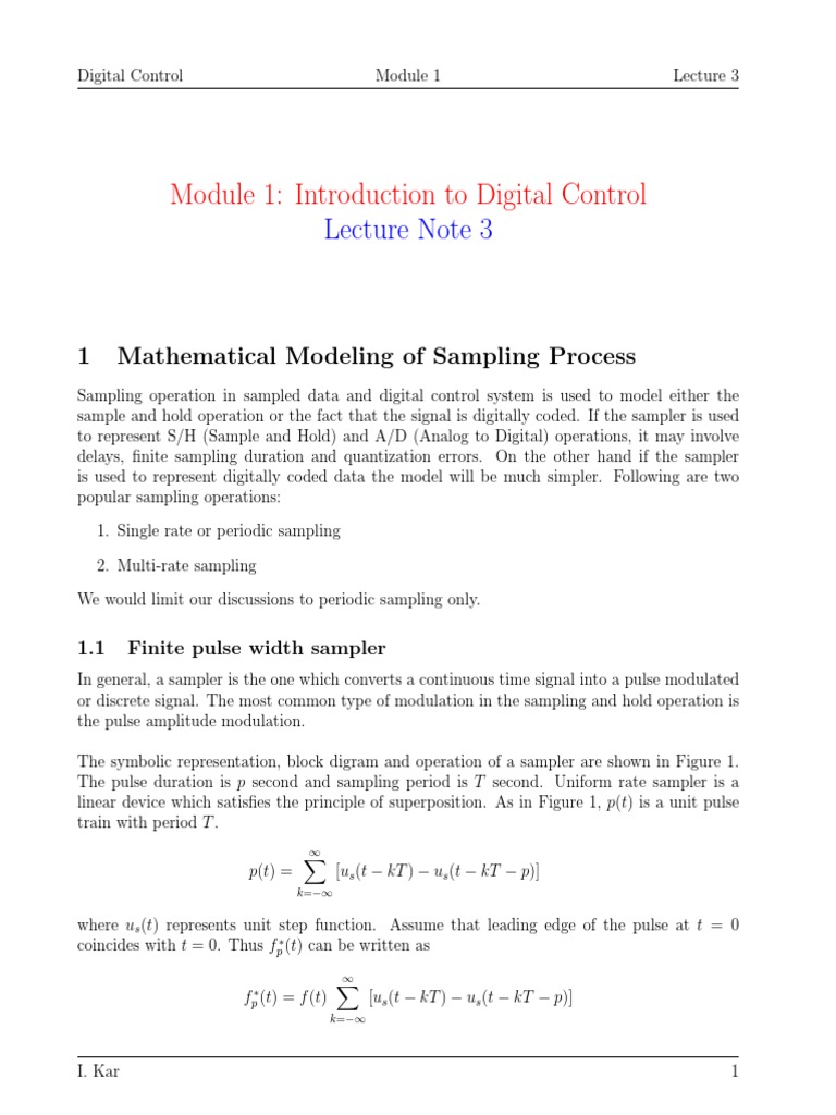 Mathematical Modeling of Sampling | PDF | Sampling (Signal Processing ...