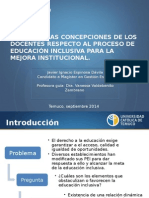 Concepciones de Docentes Respecto A La Inclusión Educativa