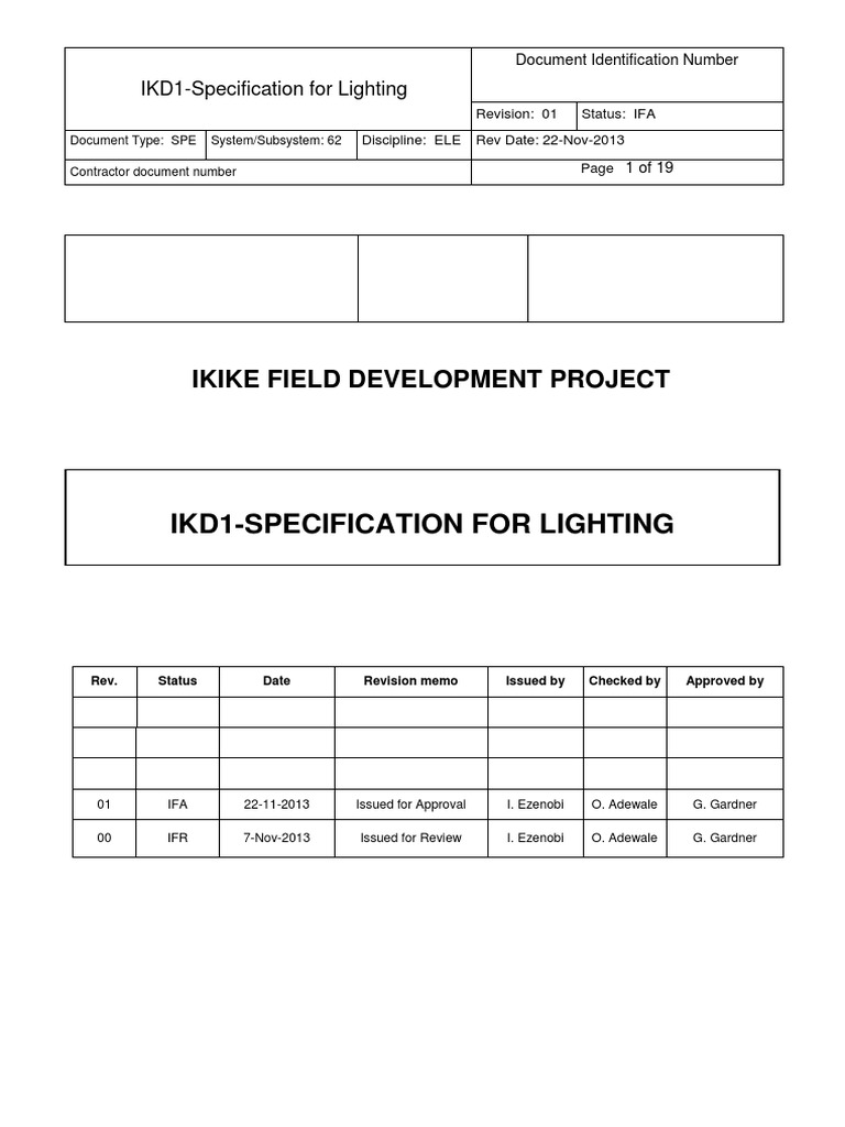 Lighting Specification PDF Lighting Fluorescent Lamp