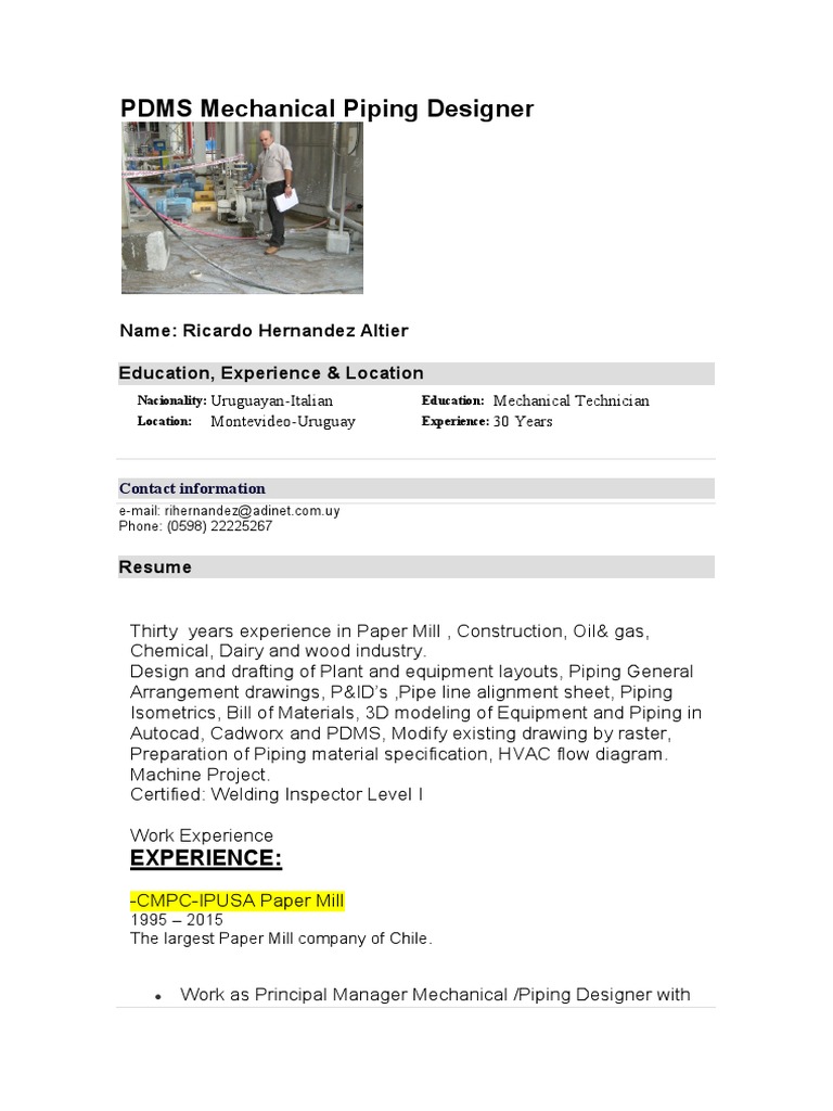 CVMechanical Piping Designer PDMS PDF Pulp (Paper) Pipe (Fluid