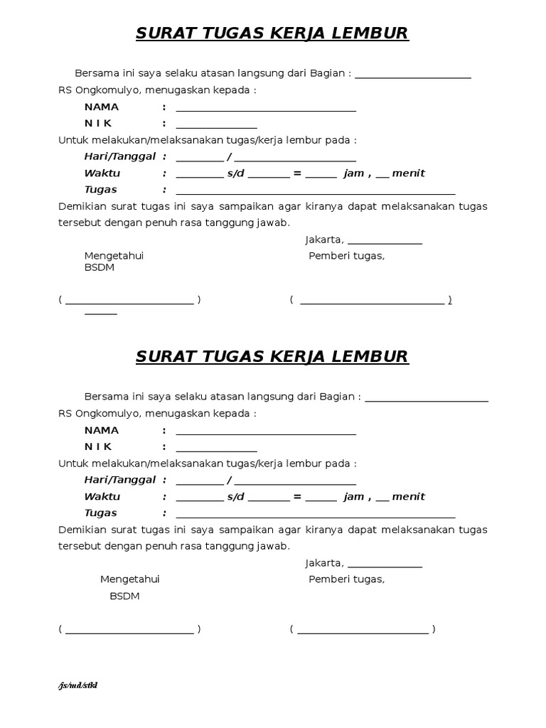 Surat Lembur 