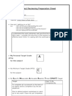 Subject Reviewing Preparation Sheet: S M A R T (Smart)