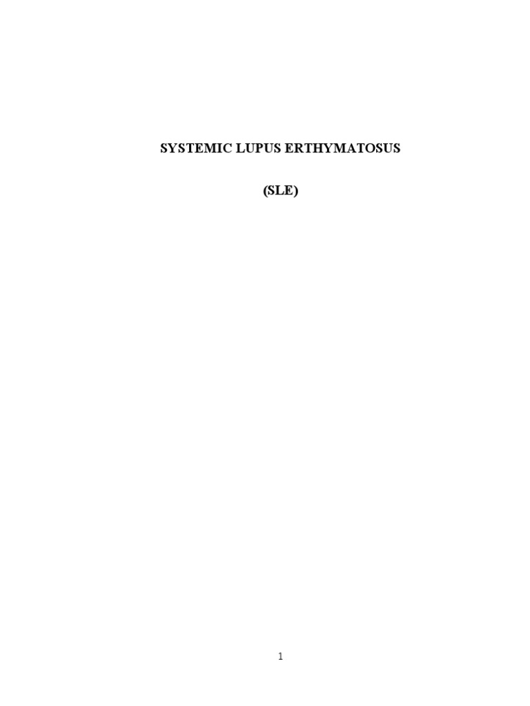 Case Study: Systemic Lupus Erythematosus | PDF | Systemic Lupus ...