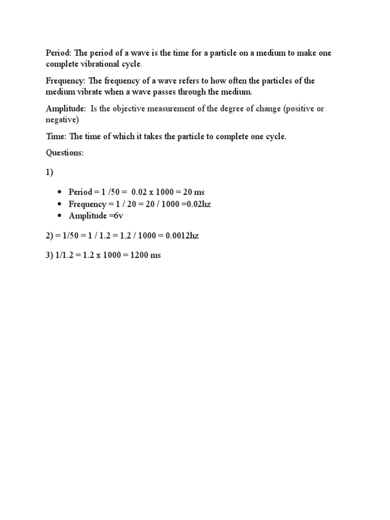 Wave Properties and Calculations | PDF
