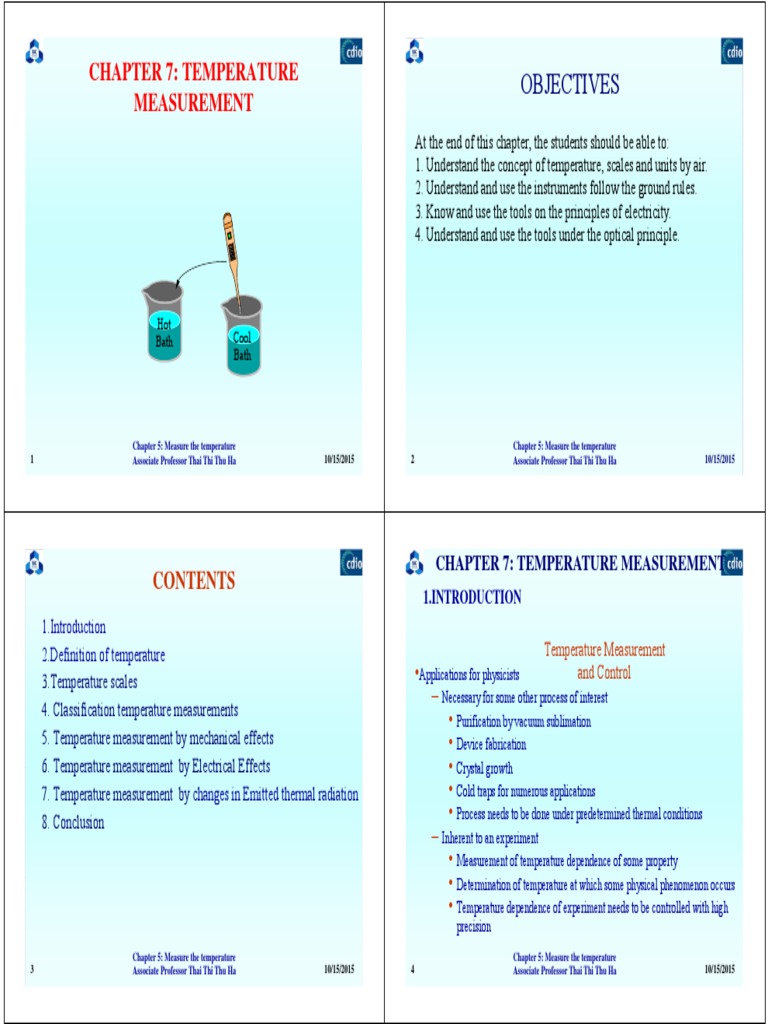 Temperature Measurement Guide | PDF | Temperature | Thermometer