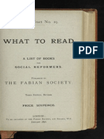 What to Read, a List of Books for Social Reformers /Fabian Society - Graham Wallas (1896)