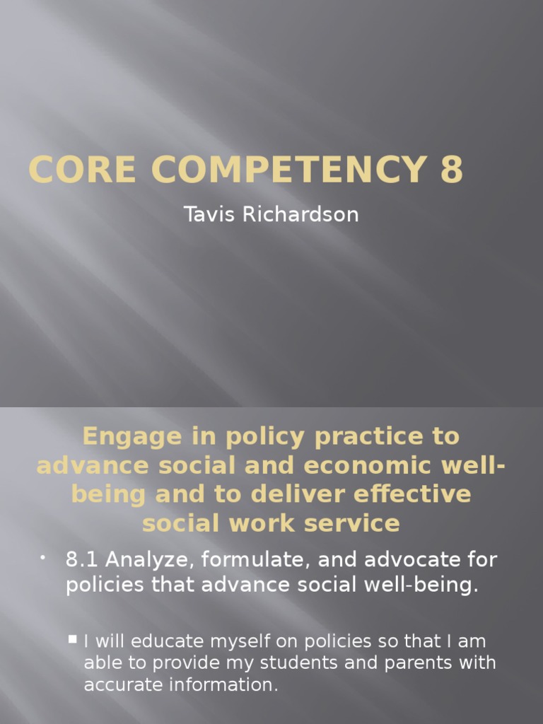 Core Competency 8 | PDF | Social Work | Well Being