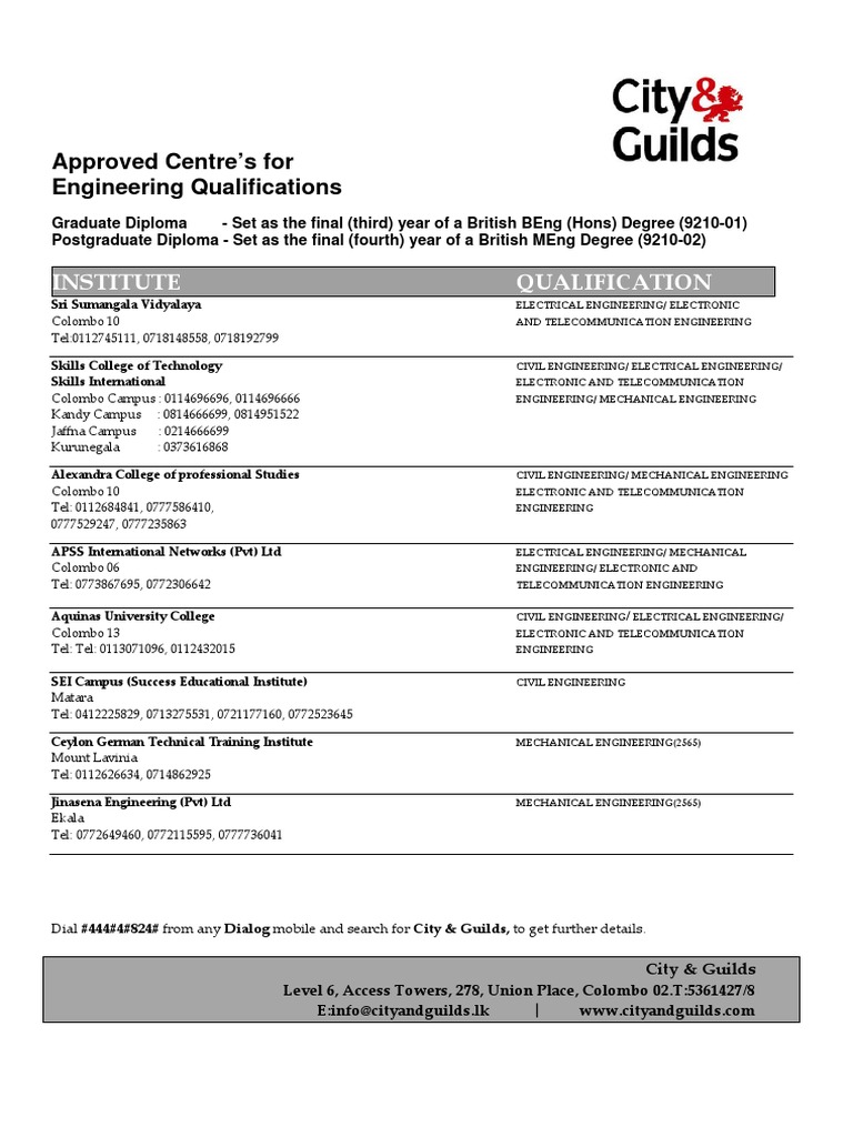 Approved Engineering Qualification Centers | PDF | Computers