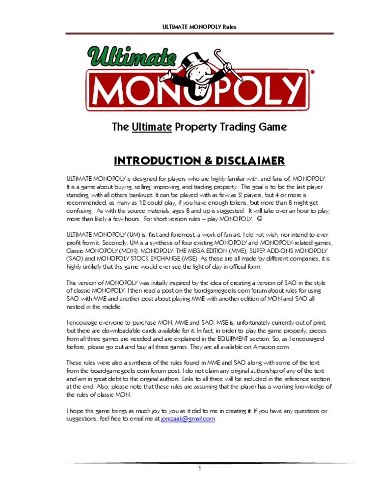 Monopoly Ultimate Rulebook Stocks Dividend