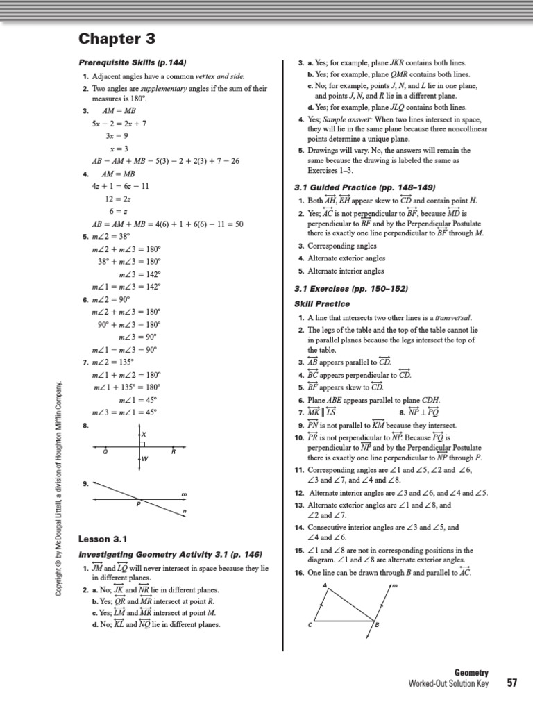 Worked Out Solutions Chapter 3 Space Classical Geometry