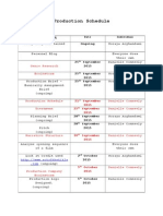 Production Schedule 