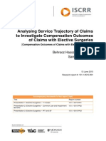 131 Analysing Service Trajectory of Claims To Investigate Compensation Outcomes of Claims With Elective Surgeries 2015