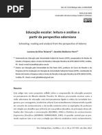 Educação Escolar Leitura e Análise Adorniana